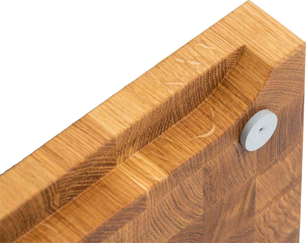 NXT Board Cutting Board Oak End Grain with Handle Grooves, 52.5 x 35 x 5.5 cm – Detail View