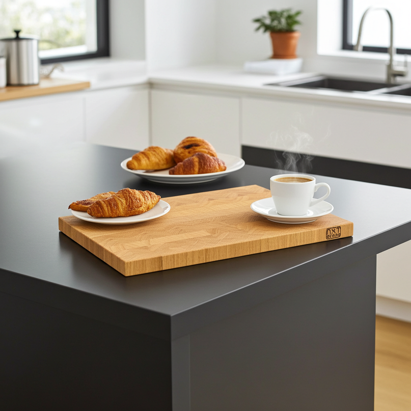 NXT Board Breakfast Board made of smoked oak end grain Handmade - Stylish