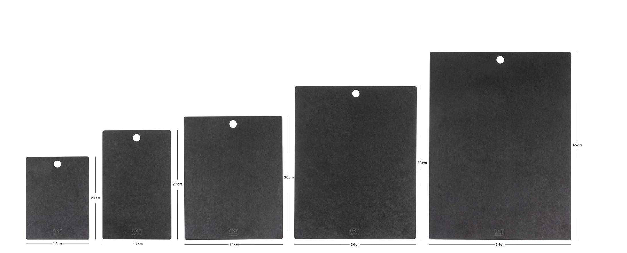 NXT Board Cutting Board black without juice groove - Size overview