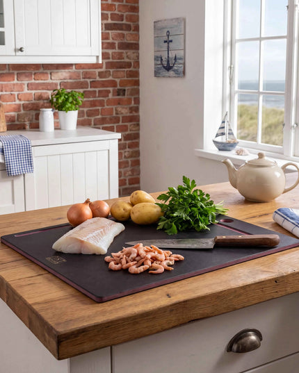 NXT Board Cutting Board black/pink with juice groove – Front view