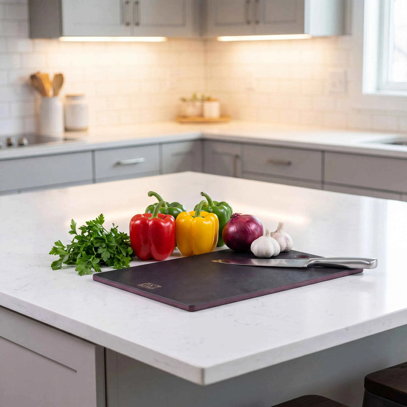 NXT Board Cutting Board black/pink without juice groove – Side view