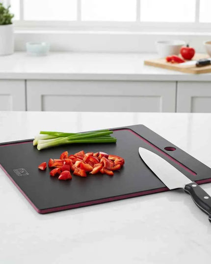 NXT Board Cutting Board black/pink with juice groove – Detail view juice groove