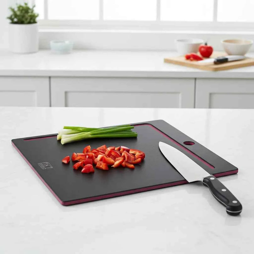 NXT Board Cutting Board black/pink with juice groove – Detail view juice groove